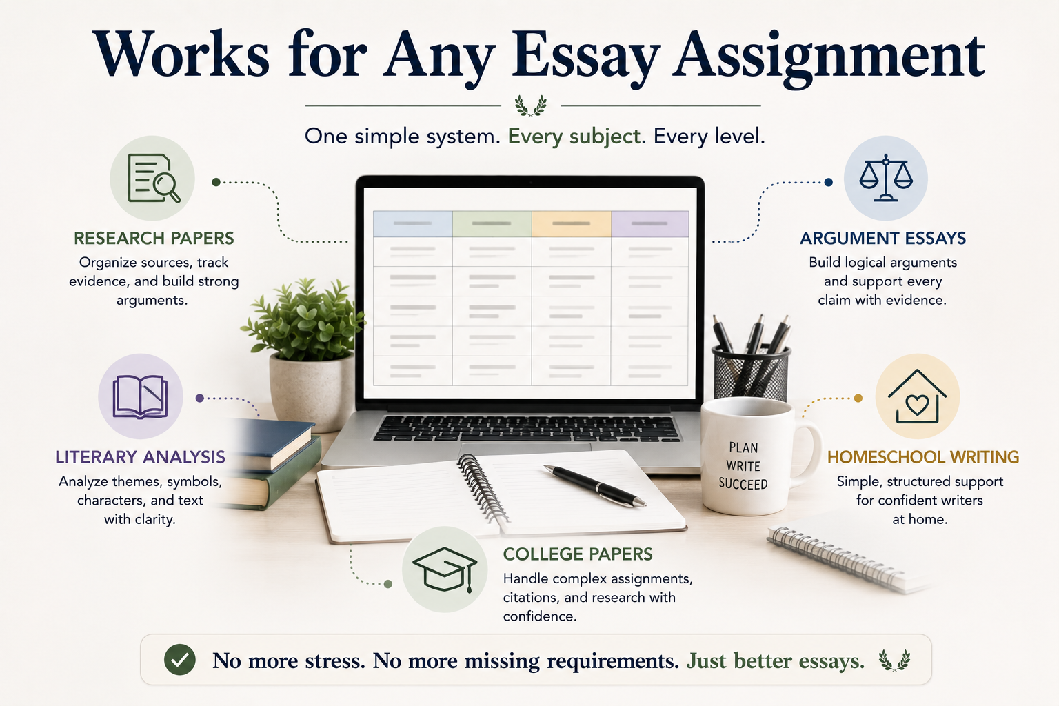 Older student using the writing method for research, argument, literary analysis, college, and homeschool assignments